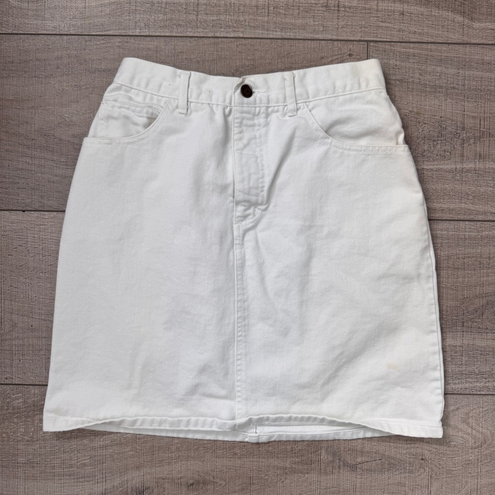 GUESS Georges Marciano Vintage White Denim Skirt